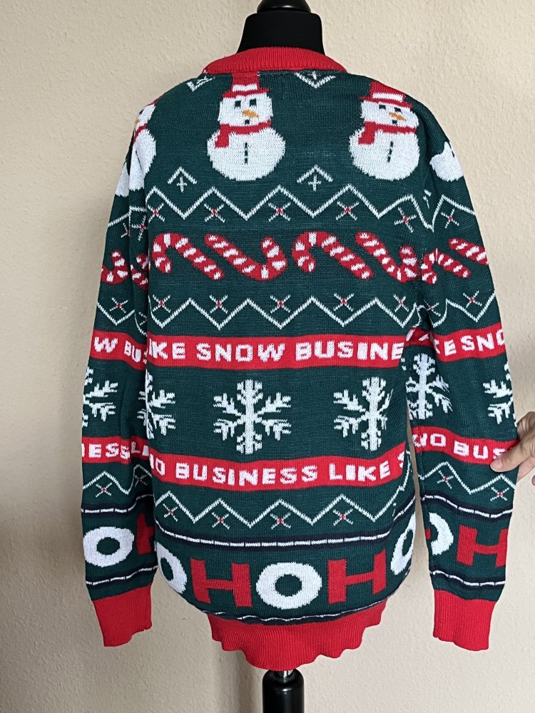 H&M Bad Taste Christmas Pullover Gr.S grün bunt mit Schneemann