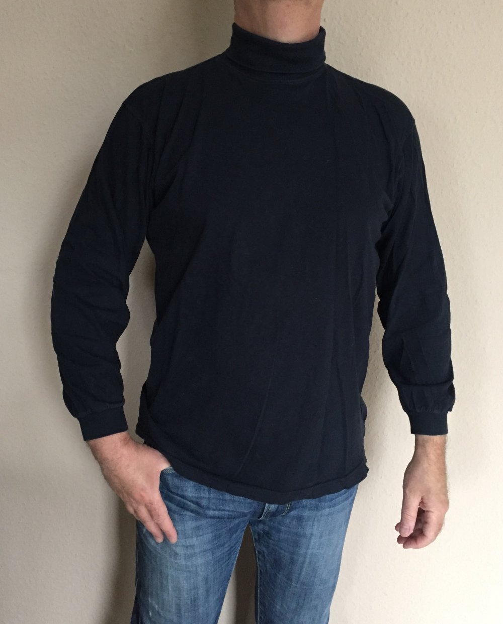 Giorgio Rollkragen Pullover Gr.S Baumwolle dunkelblau
