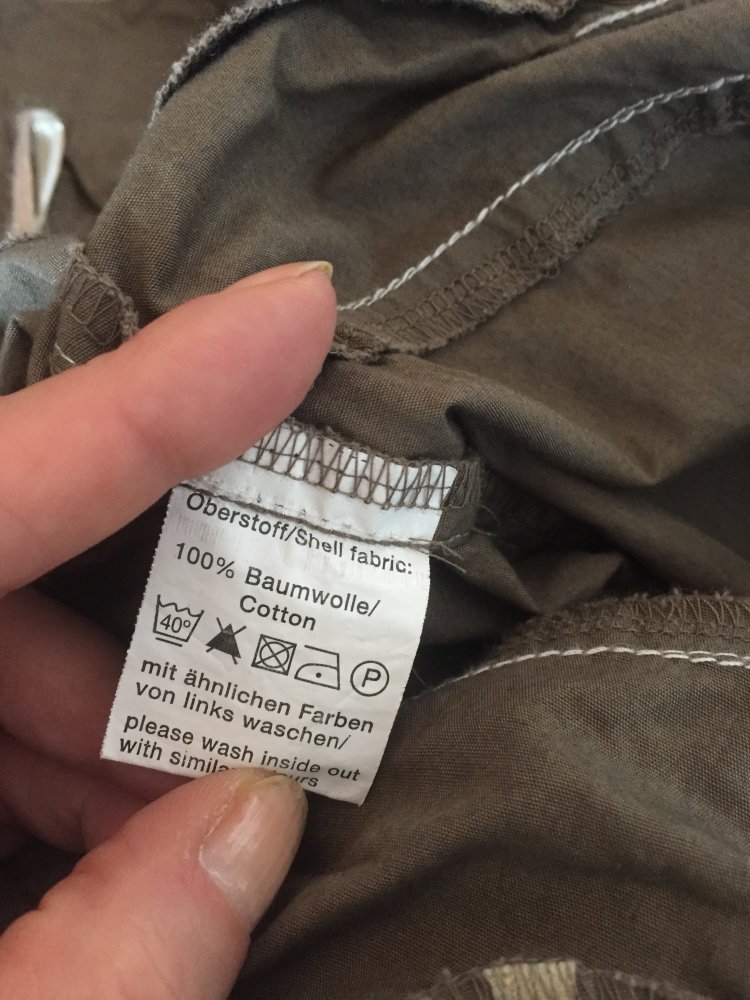 Authentic Clothing Company High Waist Capri Culotte Gr.36 Khaki Baumwolle, mit weißen Nähten