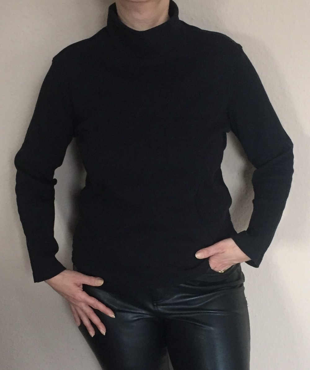 TCM Basic Rollkragen Pullover Gr.S/M Baumwolle schwarz