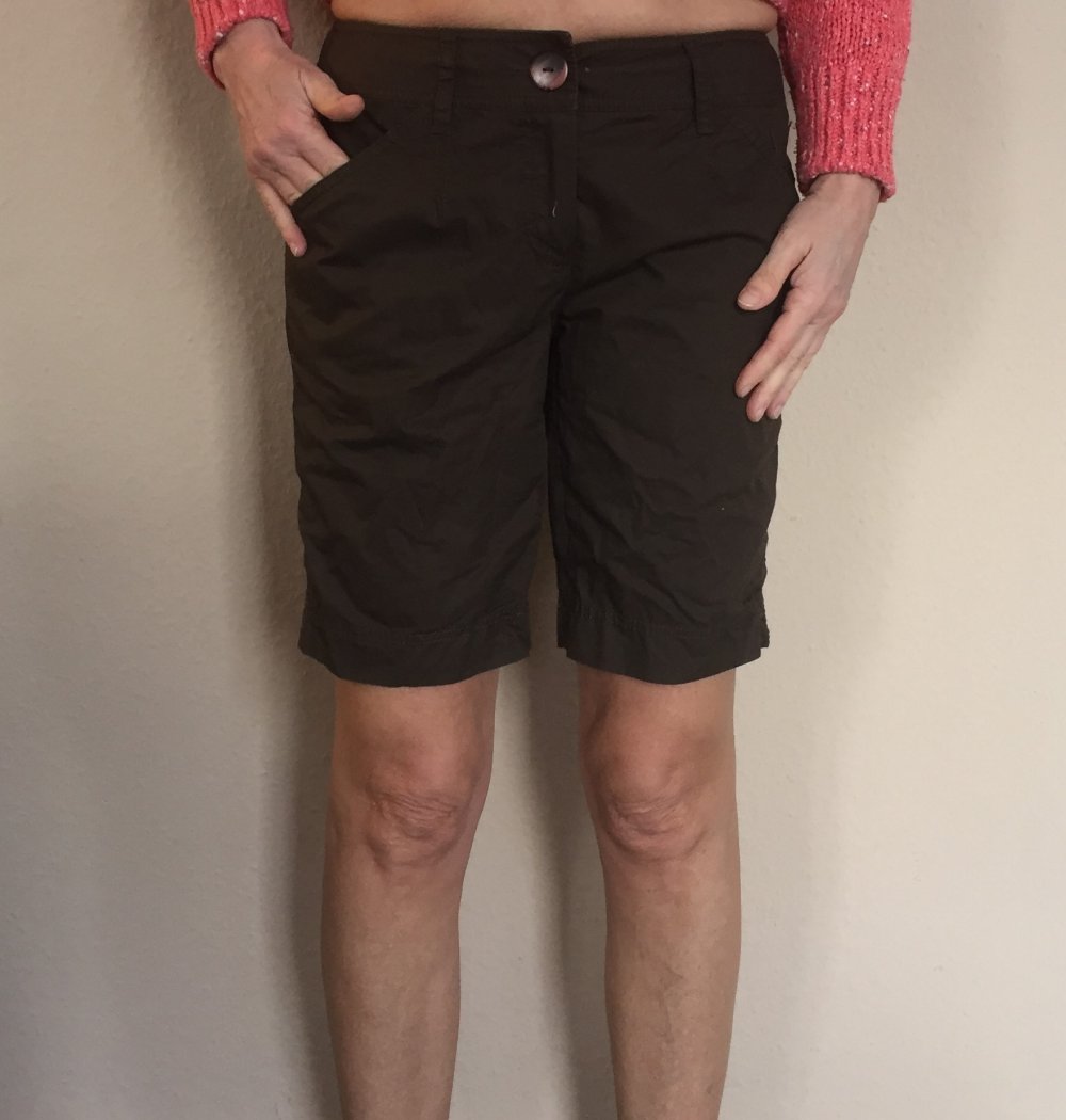 Authentic Medium Long Low Waist Shorts Gr.38 Baumwolle Braun