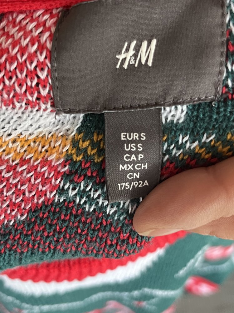 H&M Bad Taste Christmas Pullover Gr.S grün bunt mit Schneemann