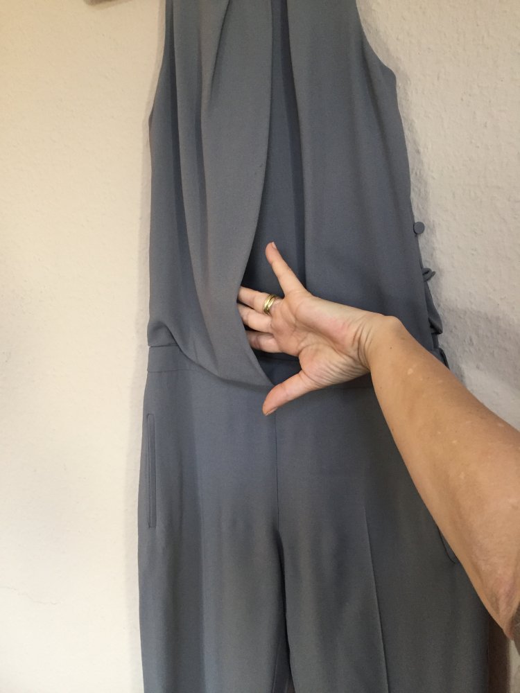 Patrizia Pepe Sommer Jumpsuit mit Rücken Cutout Gr.XS grau