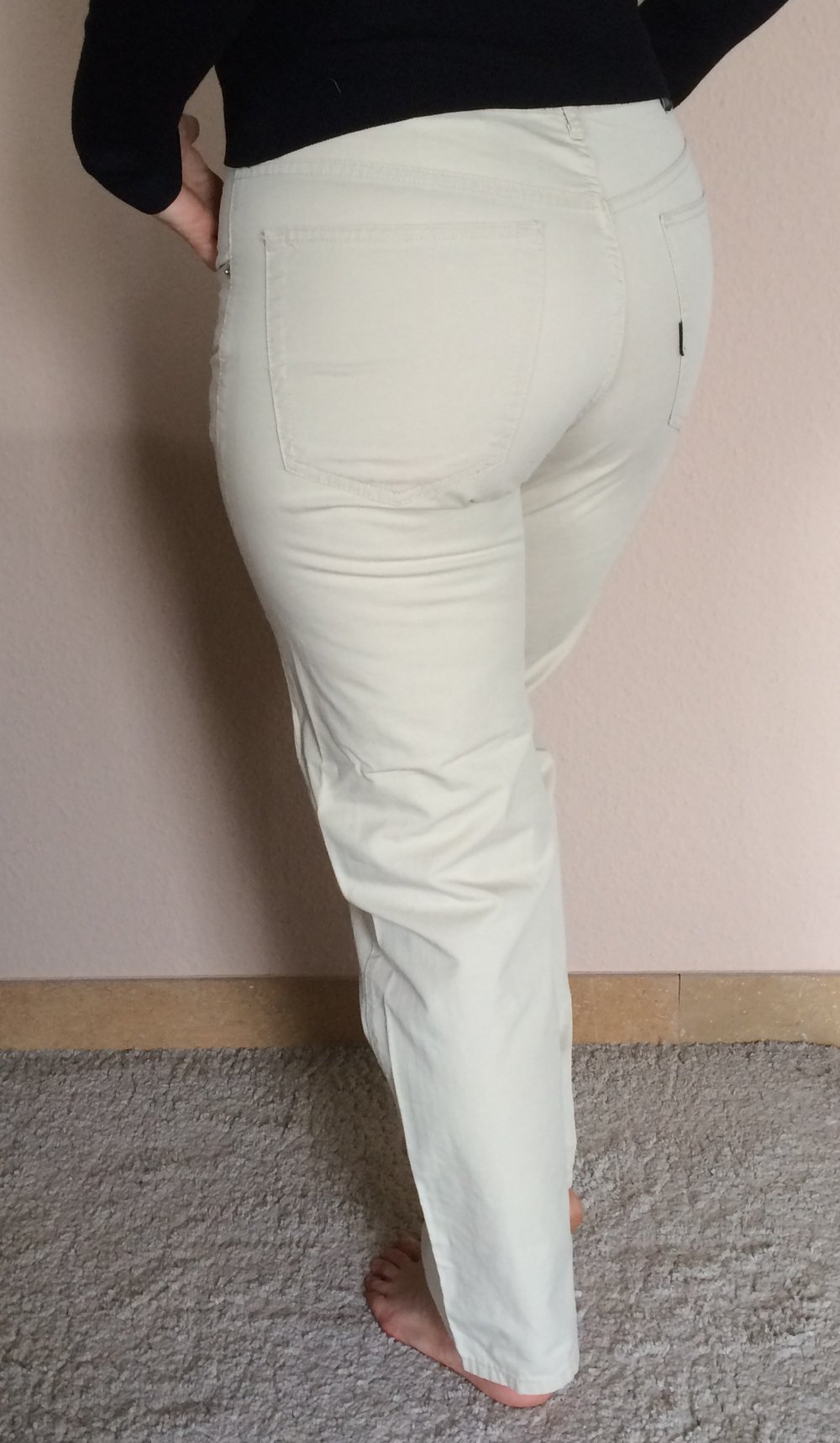 Abrams High Waist Chinos Gr.50, M hell Creme Unisex