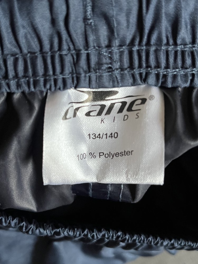 Crane Regenhose Navy Gr. 134/ 140 mit Druckknöpfen am Saum
