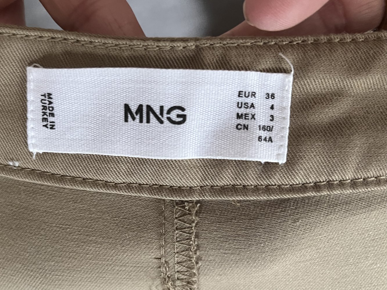 MNG High Waist Cargo Hose Gr.36 weiter Beinsaum der unten raffbar ist 
