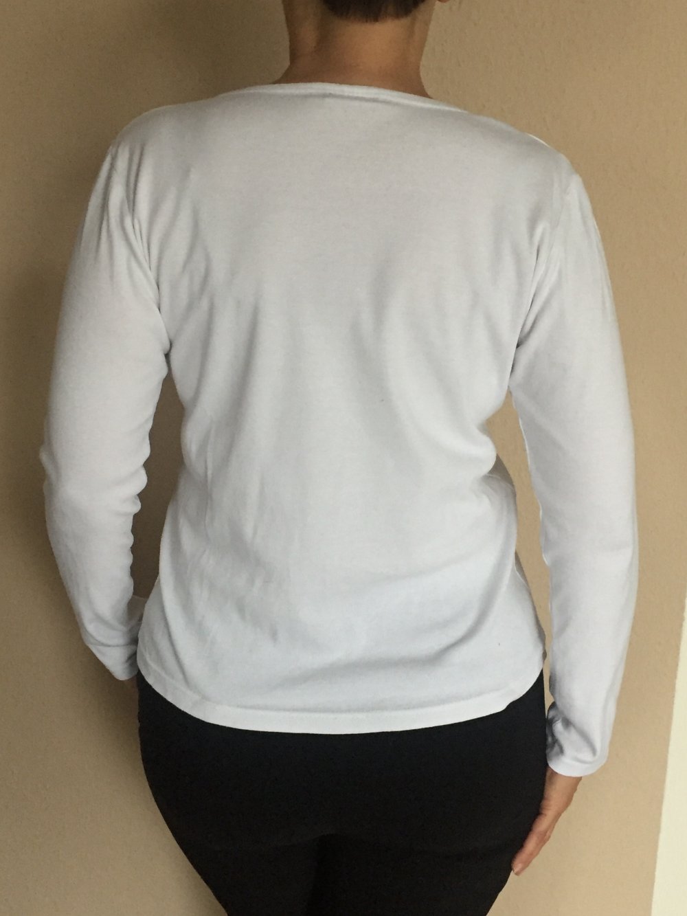 Yessica und Zero lang Arm Shirt für Drunter oder Drüber Top Gr.L Schwarz Weiß