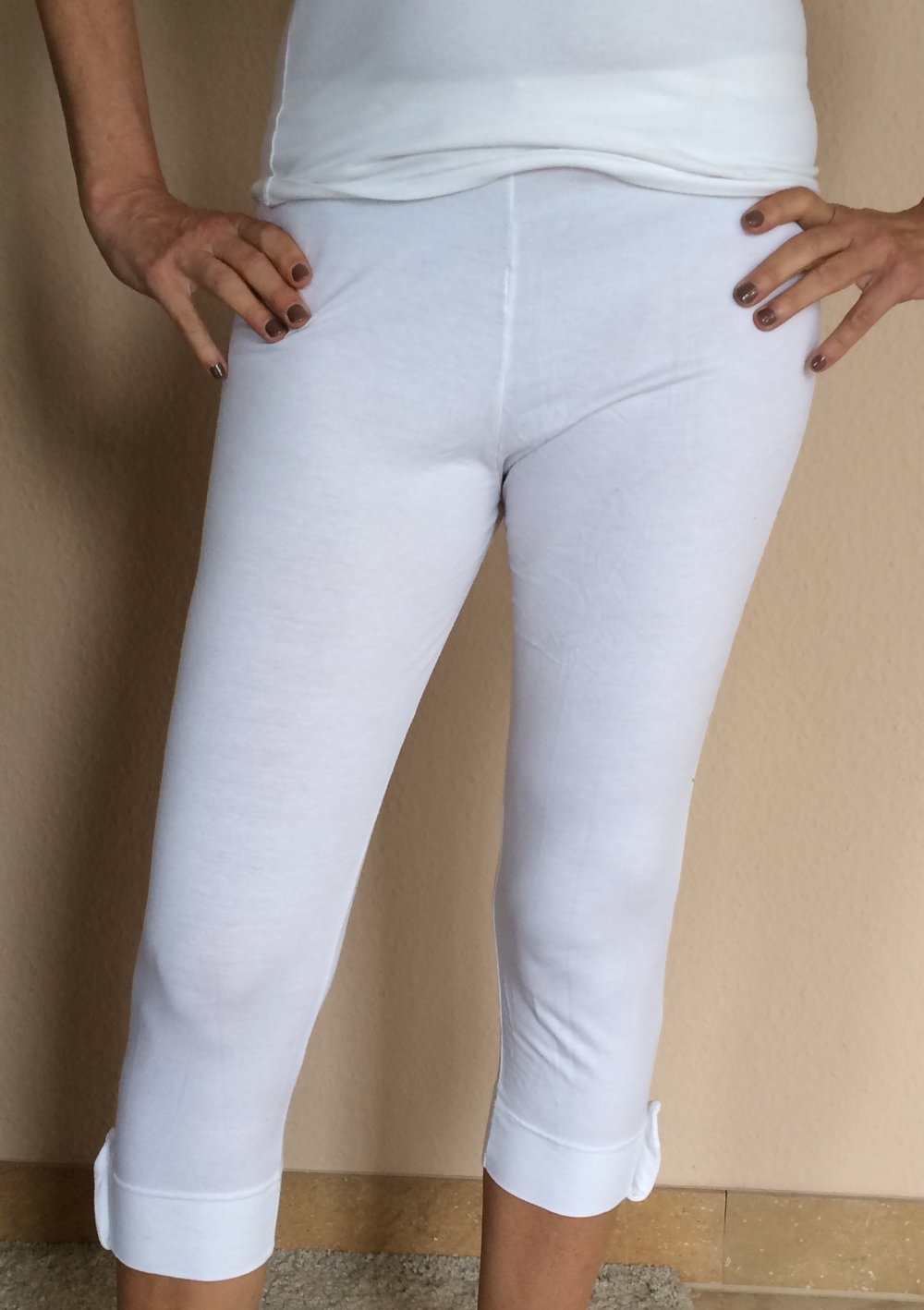 No Name Capri Jersey Leggings Gr.S weiß, zum Sport oder unter zu kurze Sommerkleider