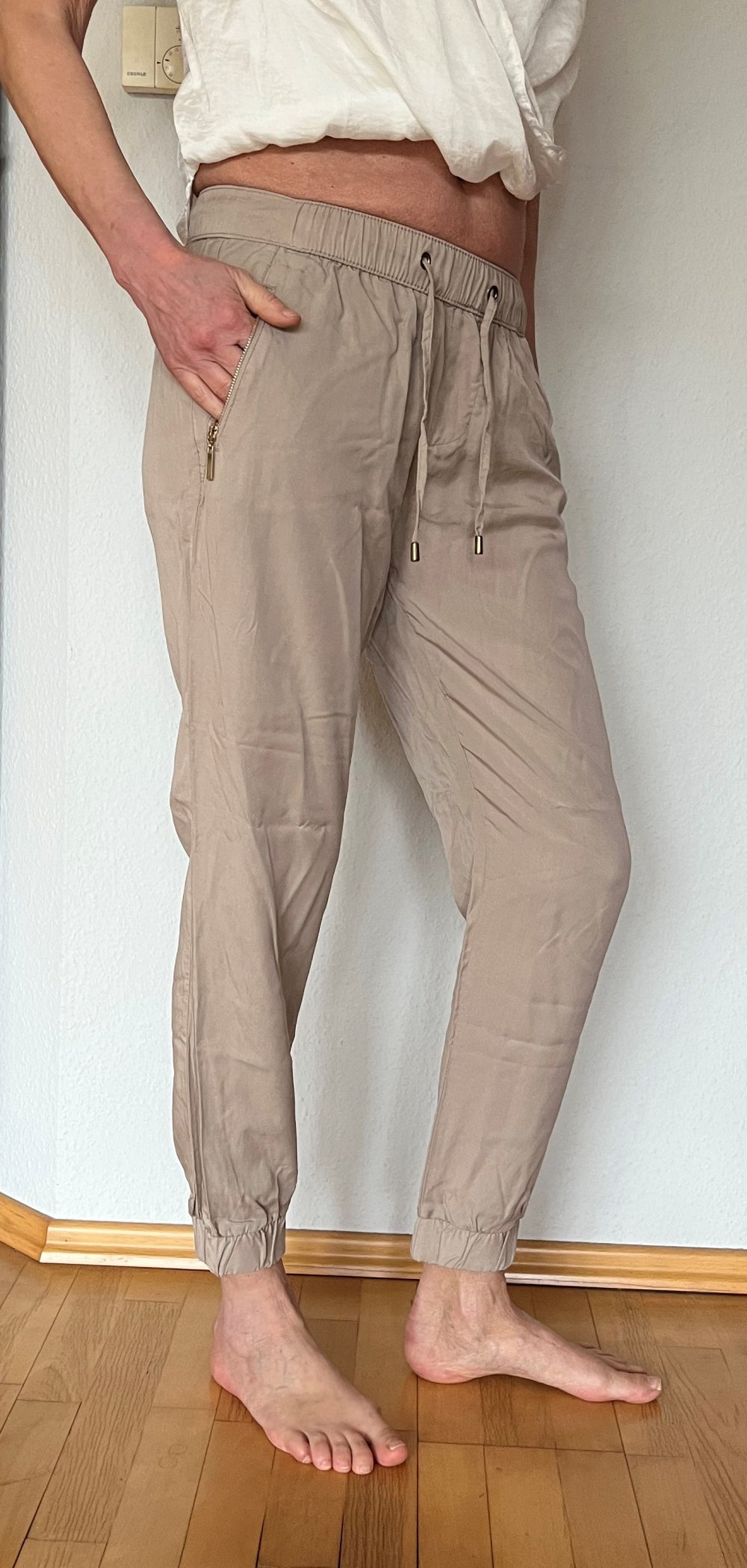 Mohito Basic Pluderhose Gr.36 im Sweat Pants Look Farbe Greige