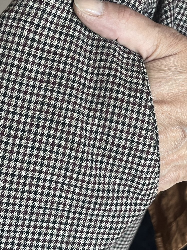 MNG Mango Business Hose mit Hahnentritt Muster Gr.38 braun beige