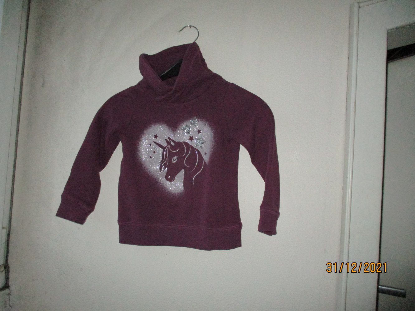 Pullover von dopodopo girls, weinrot/silber, Größe 104