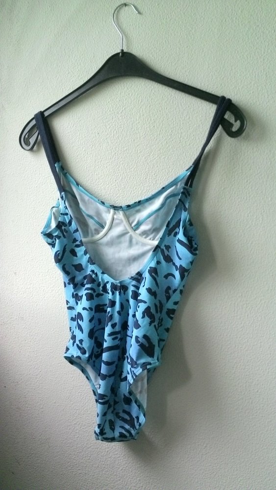 Badeanzug, hellblau/blau, Größe 40