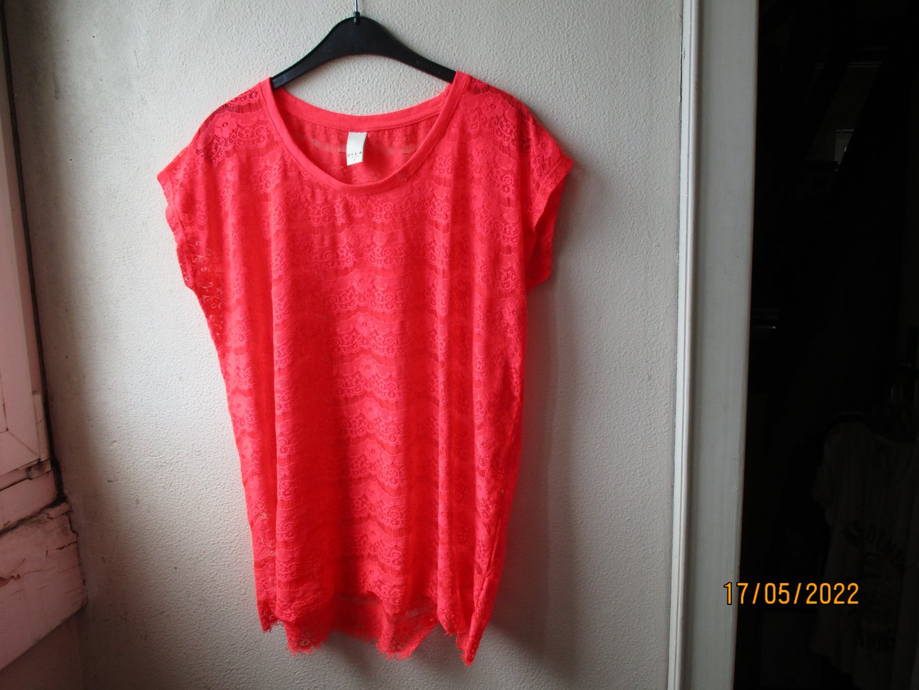 Shirt von Vila Clothes, rot, Größe M