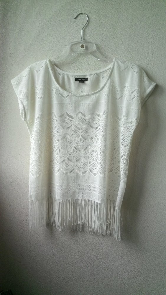 Shirt/Poncho von Amisu, weiß, Größe M