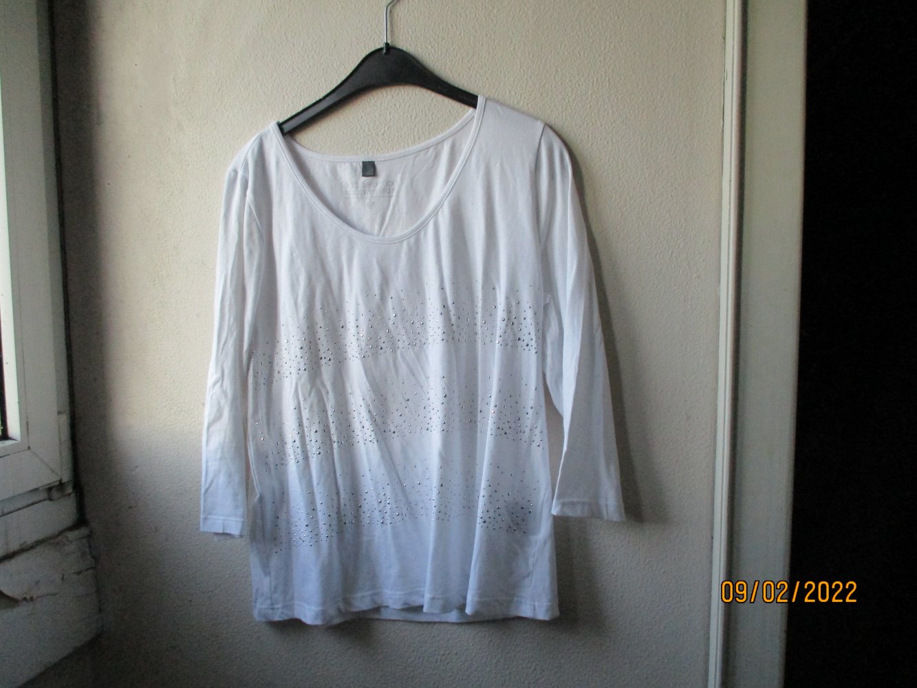 Shirt von bpc selection premium, weiß/silber, Größe 40/42