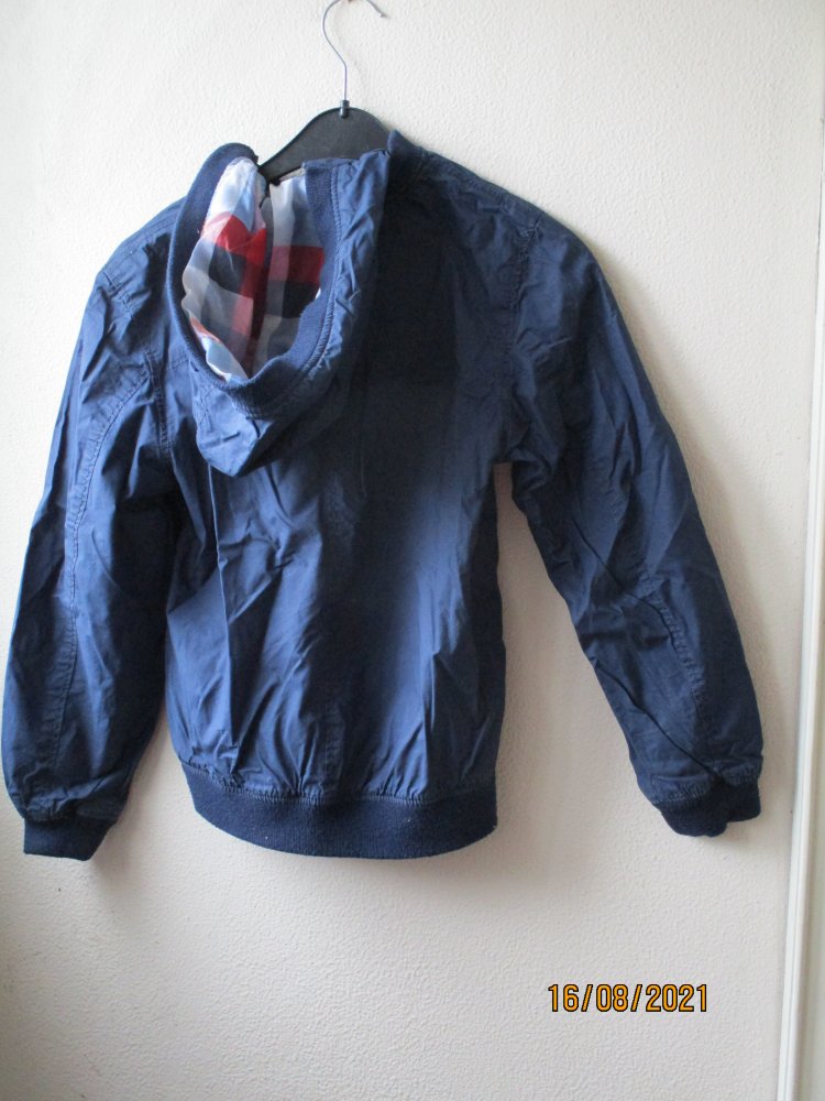 Jacke mit Kapuze von H&M, blau, Größe 152