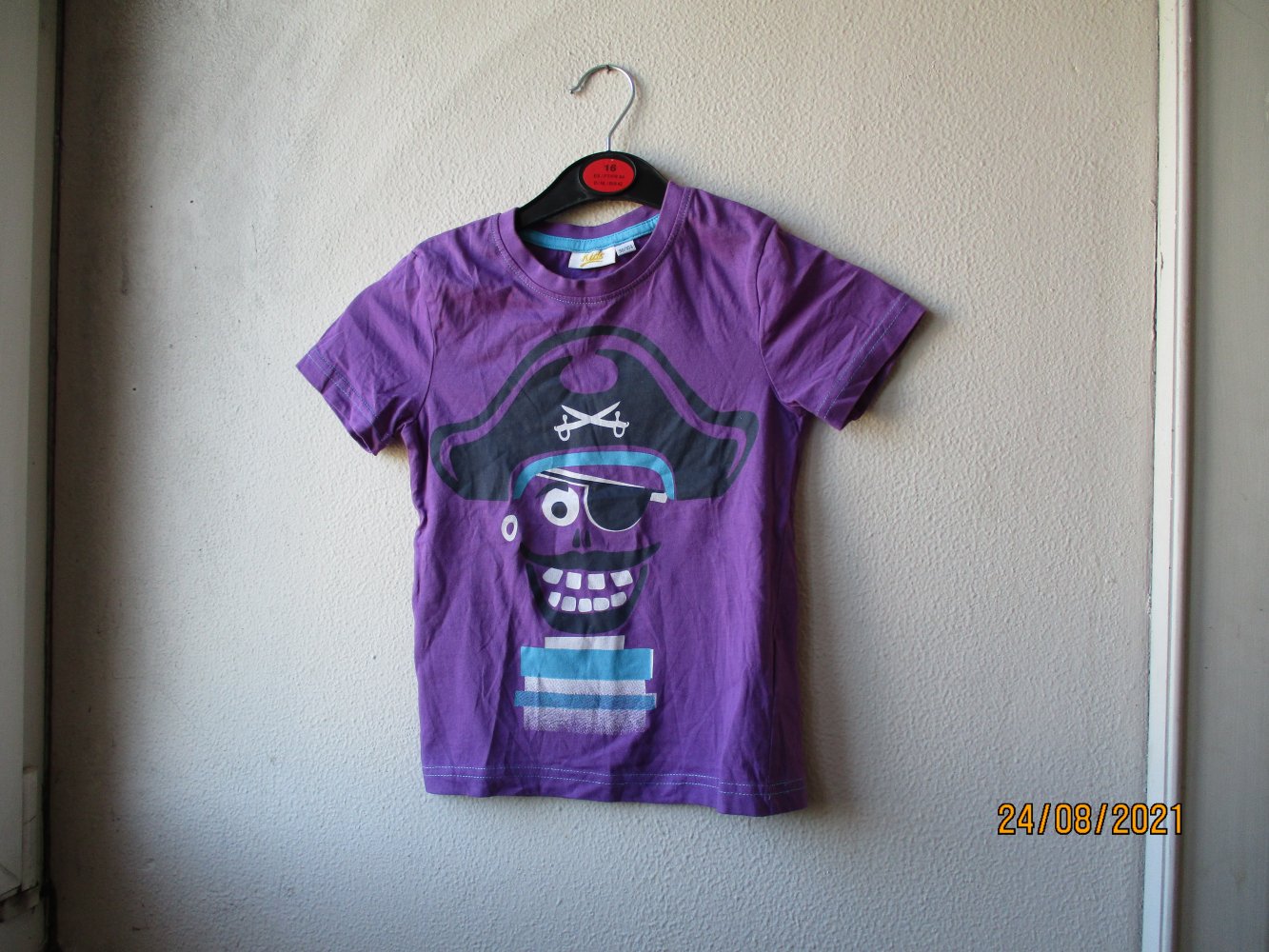 T-Shirt von Kids , lila/weiß/schwarz, Größe 98/104