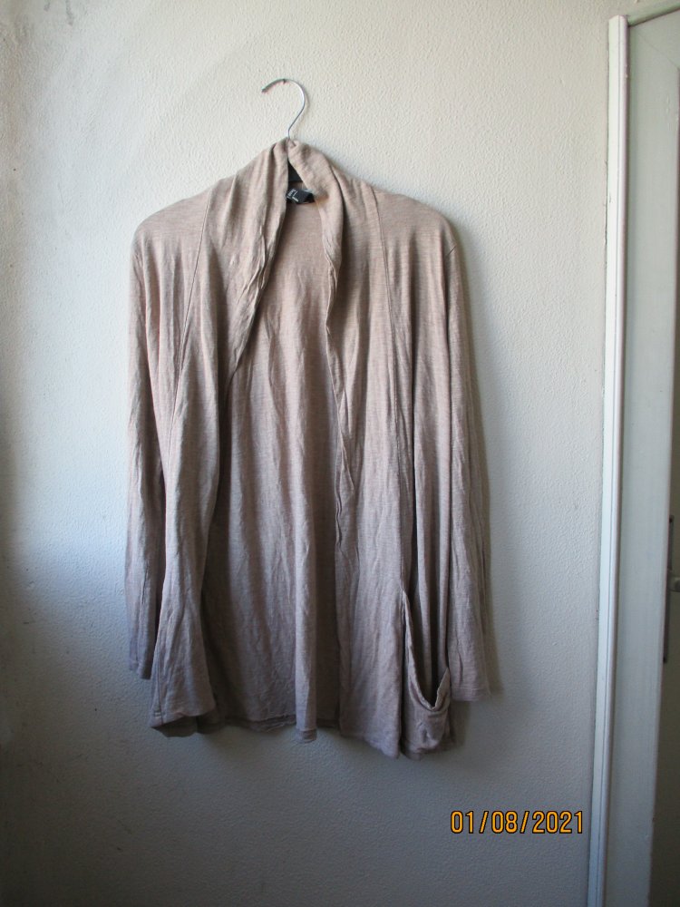 Cardigan/Jacke von H&M Basic, sand, Größe S