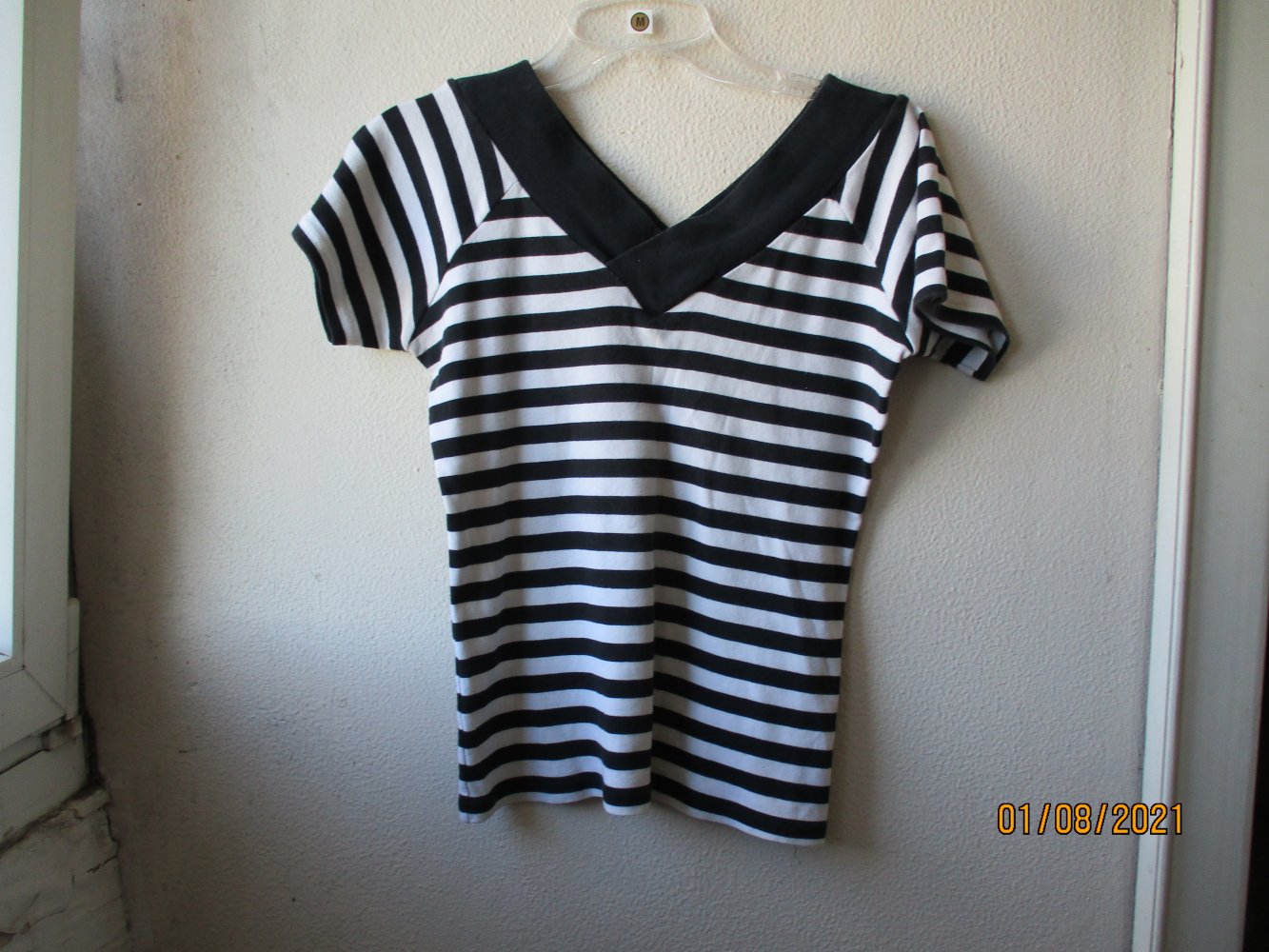 Shirt, schwarz/weiß, Größe S