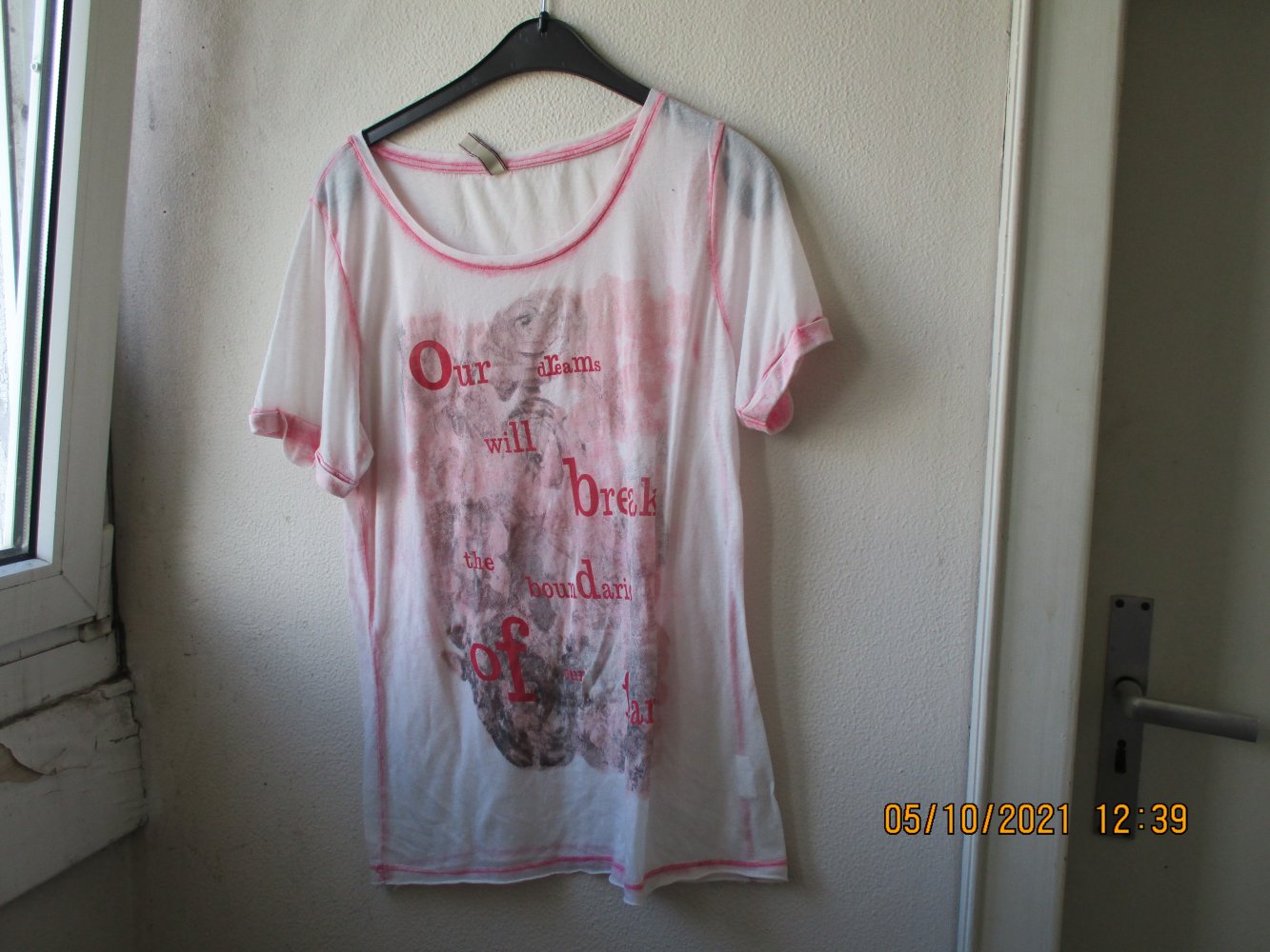  T-Shirt von Multiblu, weiß/pink, Größe L