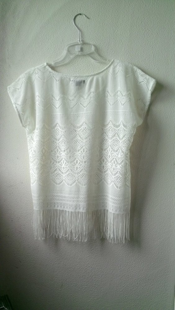 Shirt/Poncho von Amisu, weiß, Größe M