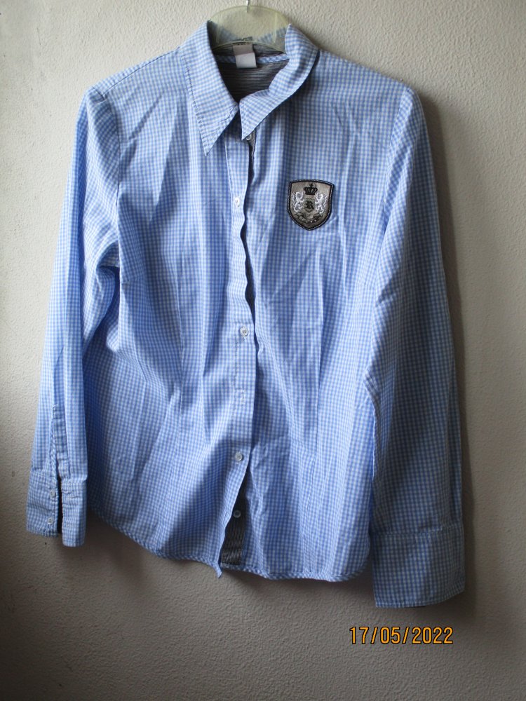 Bluse von BC, weiß/blau, Größe 40