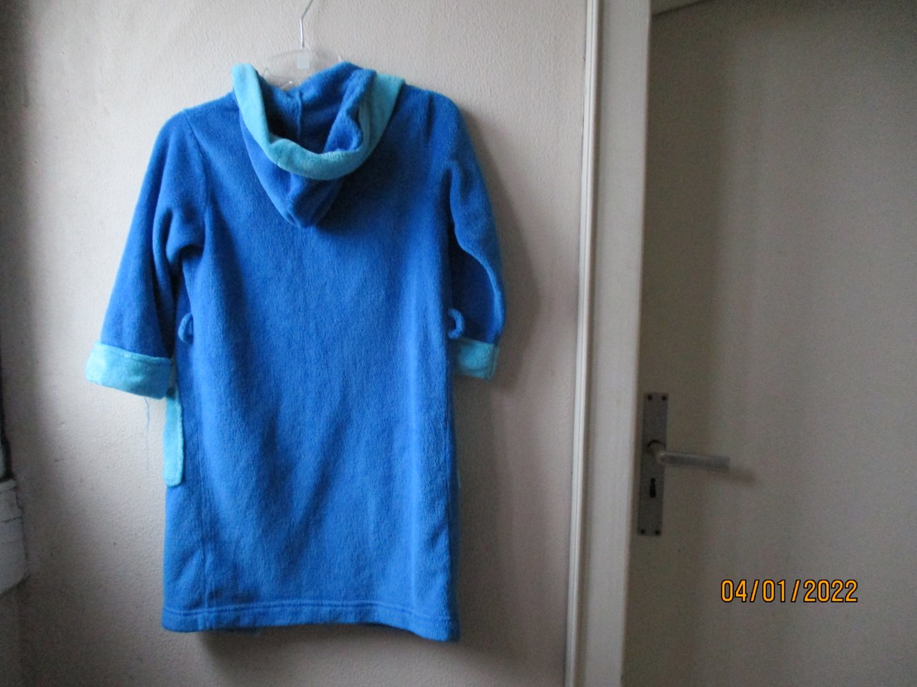 Bademantel mit Kapuze von lupilu, blau/türkis, Größe 110/116