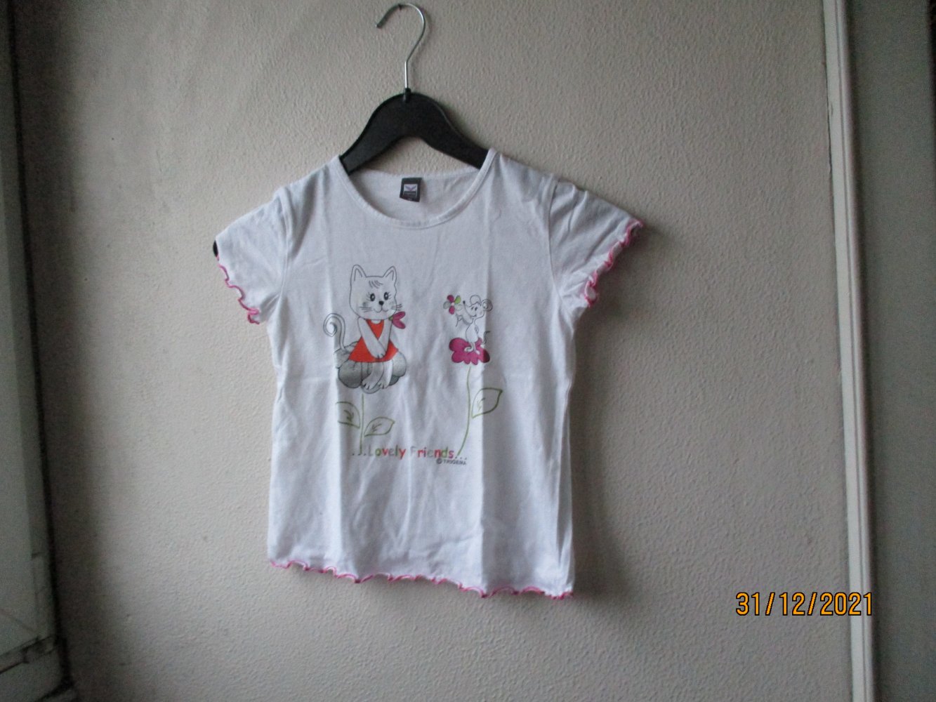 T-Shirt von Trigema, weiß/mehrfarbig, Größe 116