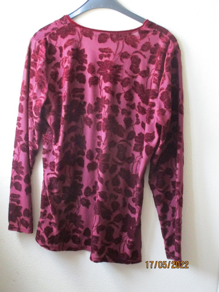 Shirt von TCM, weinrot, Größe 42/44