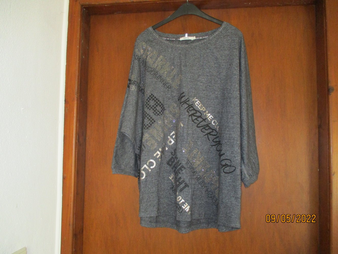 Pullover von Cecil, grau/silber/schwarz, Größe L