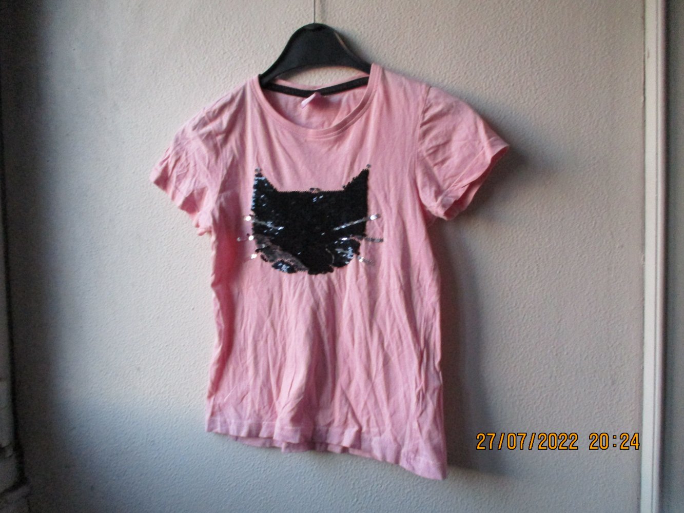 T-Shirt von Y.F.K., pink/schwarz/silber, Größe 128