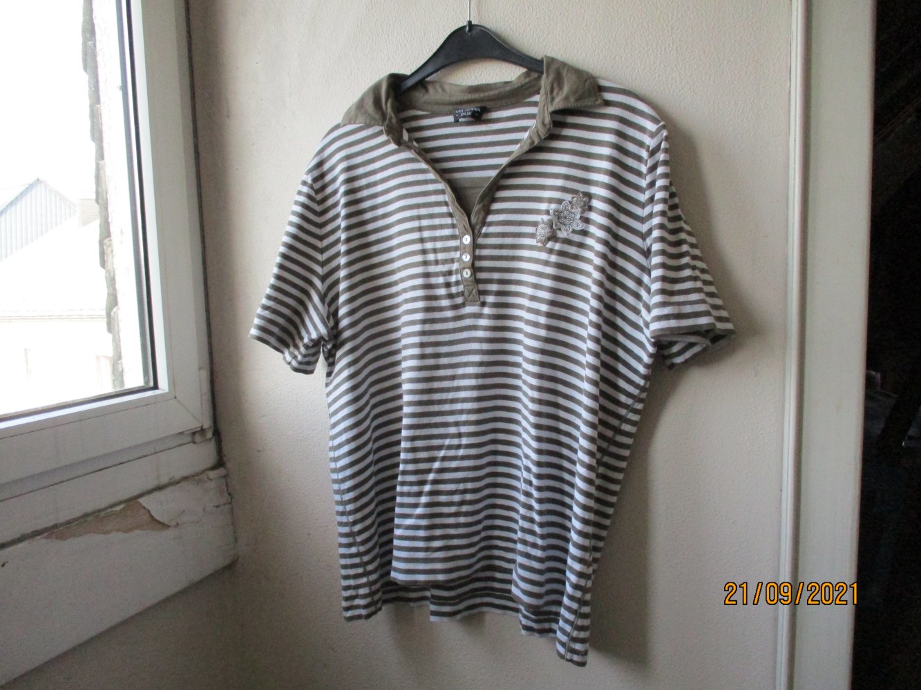Shirt von Via Appia - Due -, khaki/weiß, Größe 52