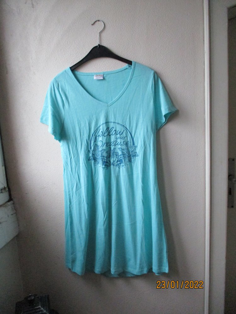 Longshirt/ Nachtshirt von Elle Nor, türkis, Größe M (40/42)