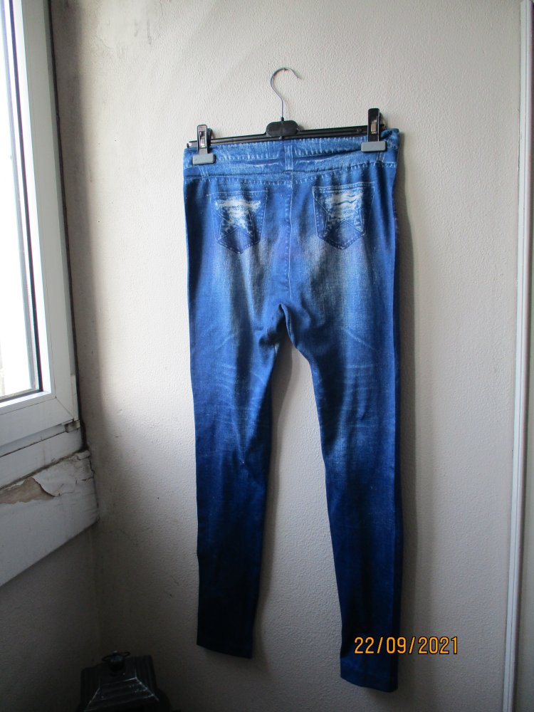 Leggings von Elle Nor, blau/weiß, Größe L (44/46)