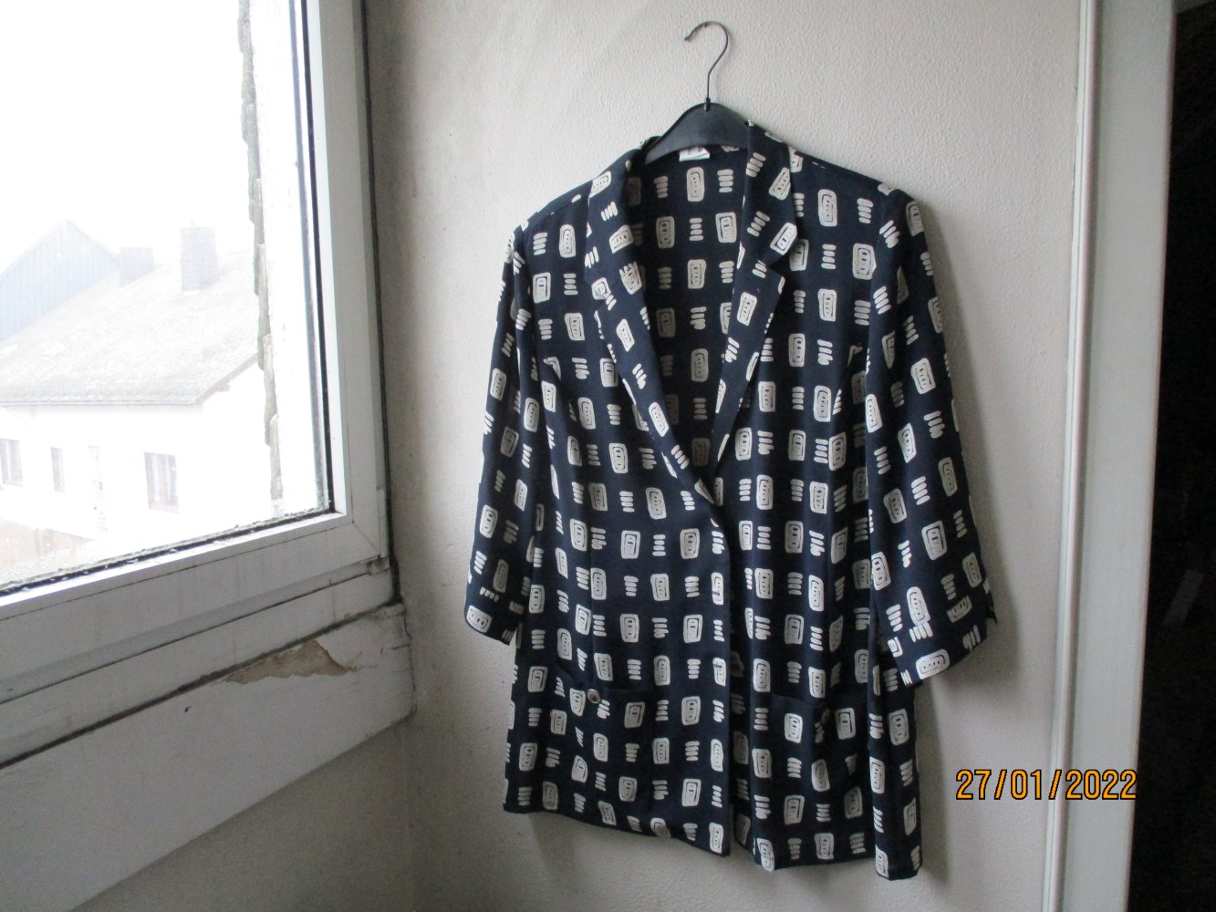 Blusen-Jacke von Frankenwälder, blau/weiß, Größe 46