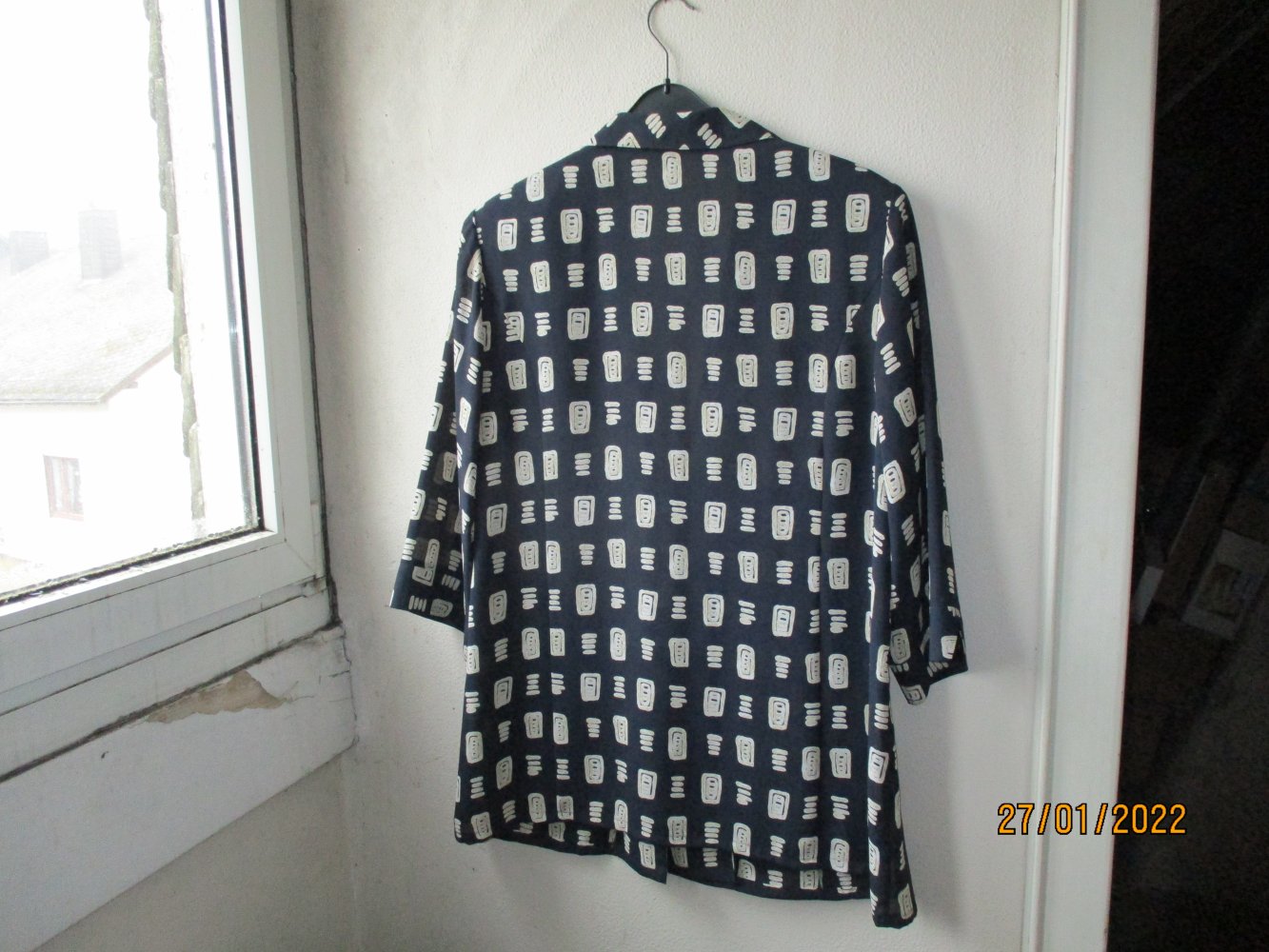 Blusen-Jacke von Frankenwälder, blau/weiß, Größe 46