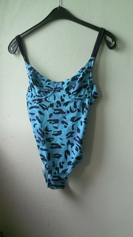 Badeanzug, hellblau/blau, Größe 40