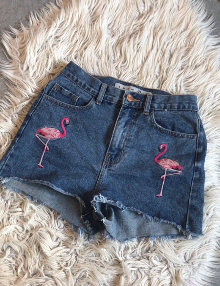 Hotpants mit Flamingo