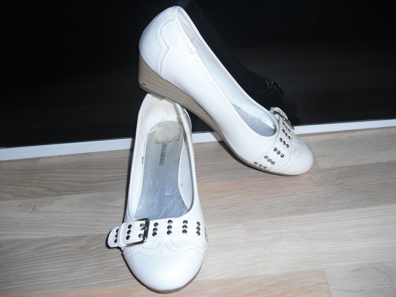 Supersüße Keilabsatz Ballerina Wedges mit Schnalle 