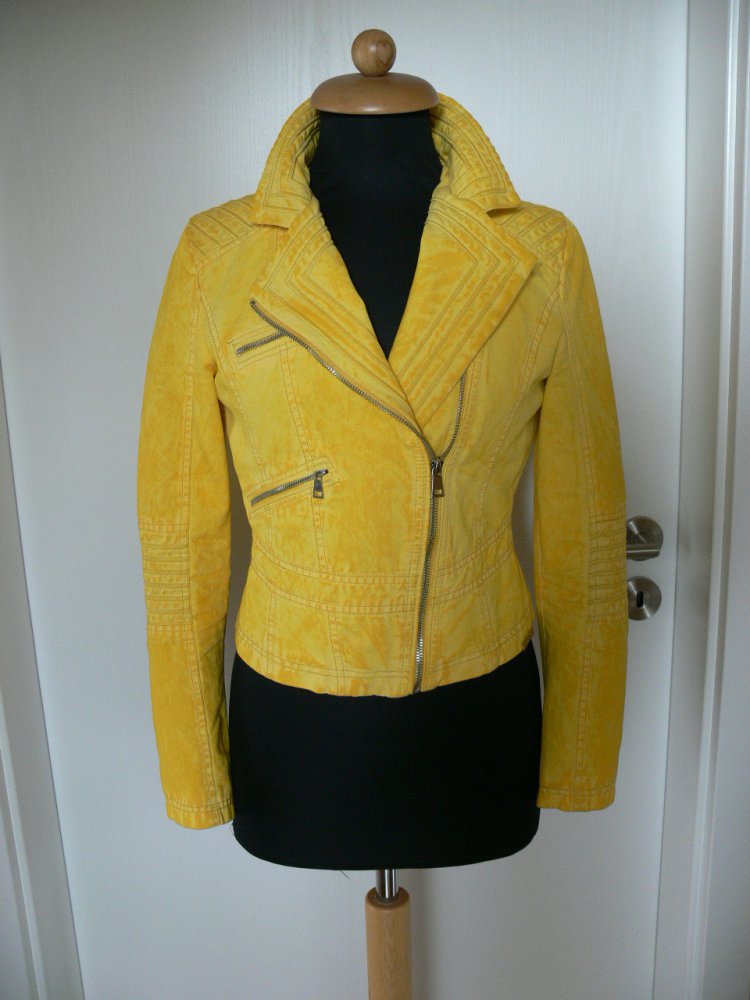 wunderschöne topaktuelle Jacke Blazer Bikerjacke gelb Gr. S NEU 