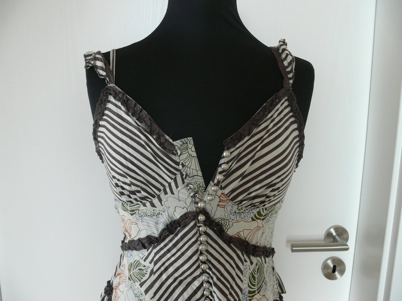 wunderschönes Blusentop Trägertop Top italienisches Modell NEU Gr. S Baumwolle 