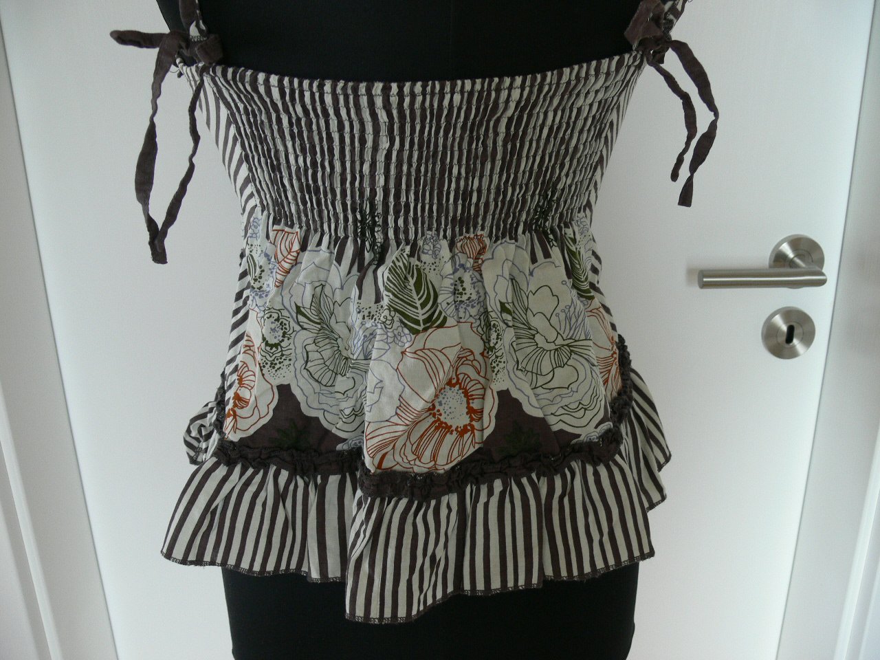 wunderschönes Blusentop Trägertop Top italienisches Modell NEU Gr. S Baumwolle 