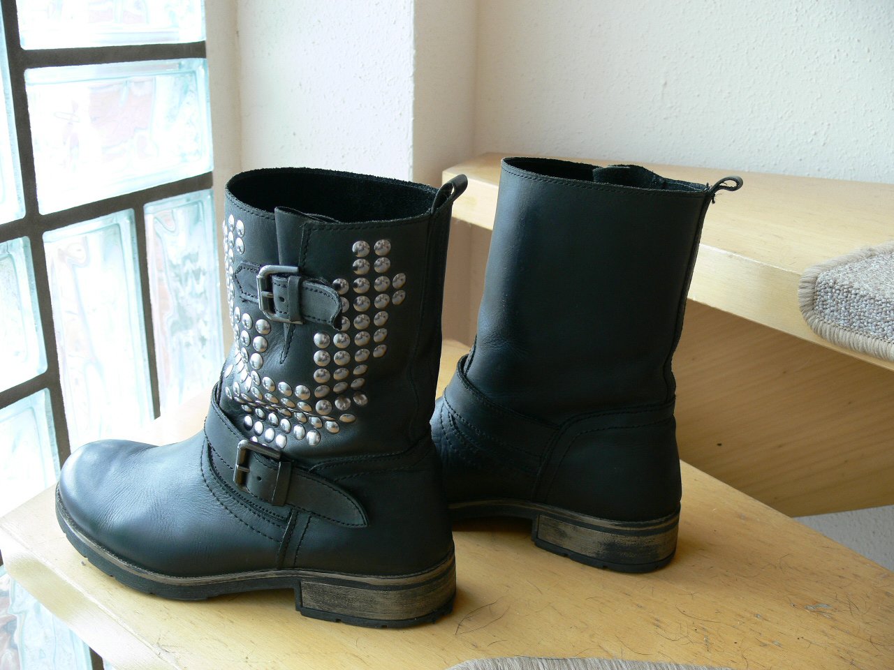 Echtleder Biker Stiefelette Gr. 39 schwarz Top Zustand wie neu 