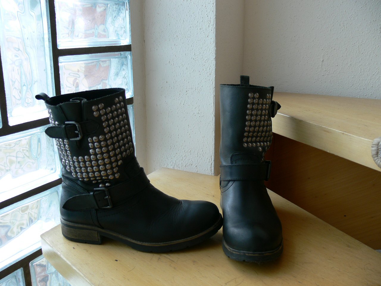 Echtleder Biker Stiefelette Gr. 39 schwarz Top Zustand wie neu 