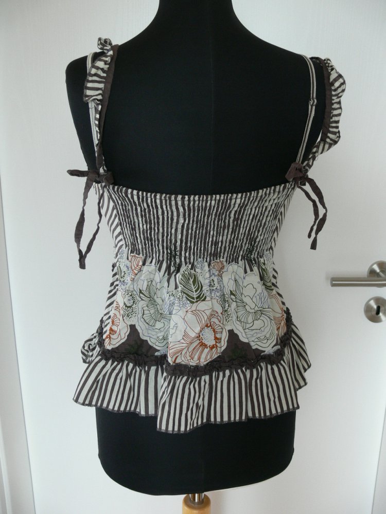 wunderschönes Blusentop Trägertop Top italienisches Modell NEU Gr. S Baumwolle 