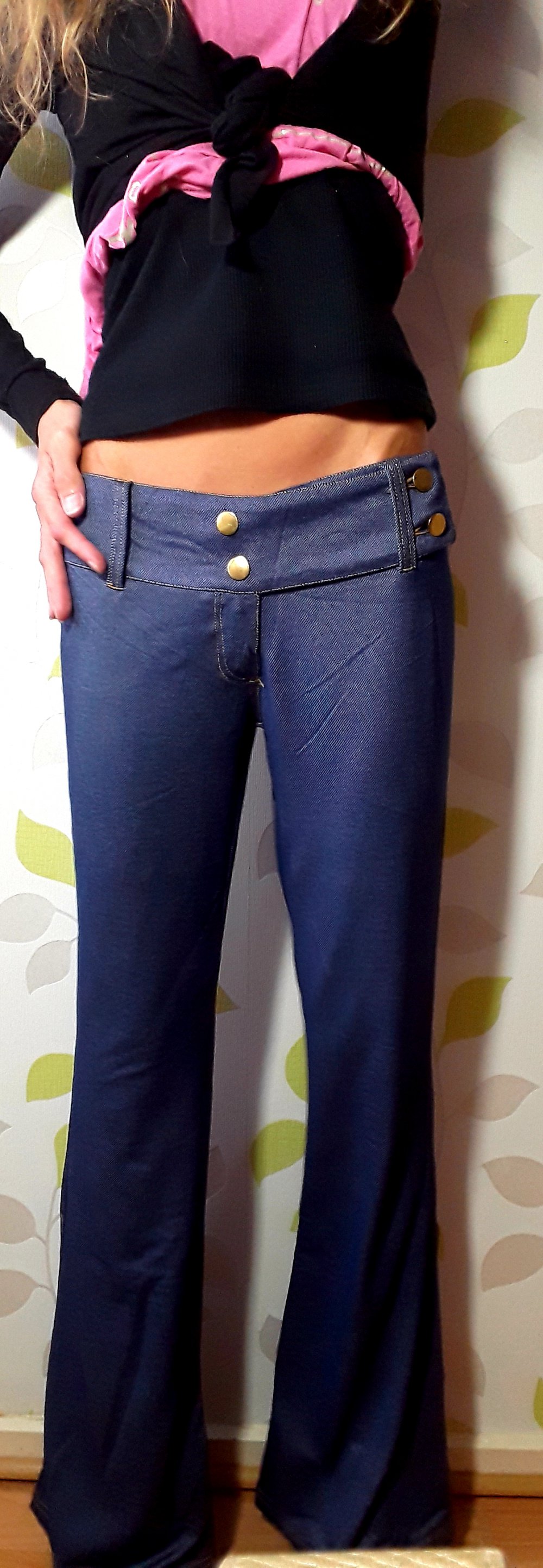 NEU! X-Treme Low KouCla Schlaghose Treggings Gr S 36 Blau Blue Denim Leggings 