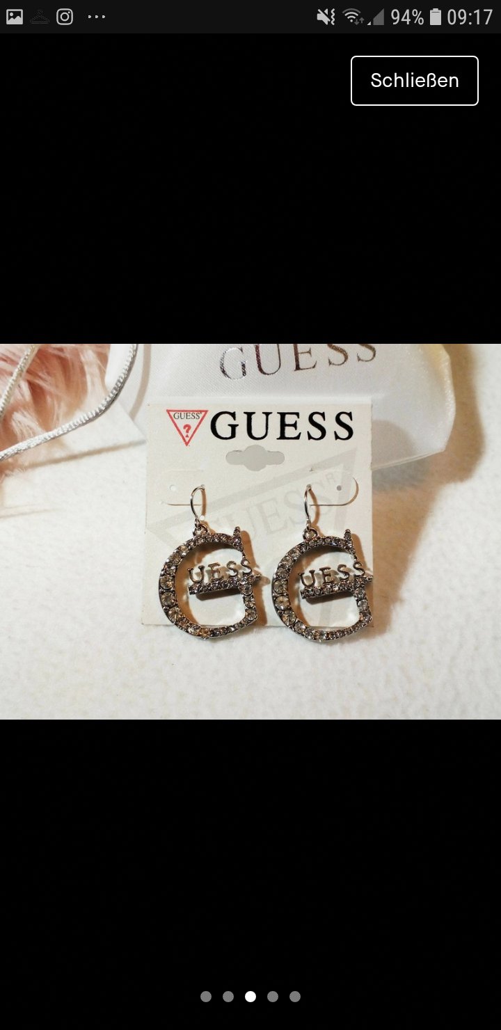 NEU! Luxus Designer Guess Ohrhänger mit Zirkonia Steinen Silber Ohrringe Valentinstag