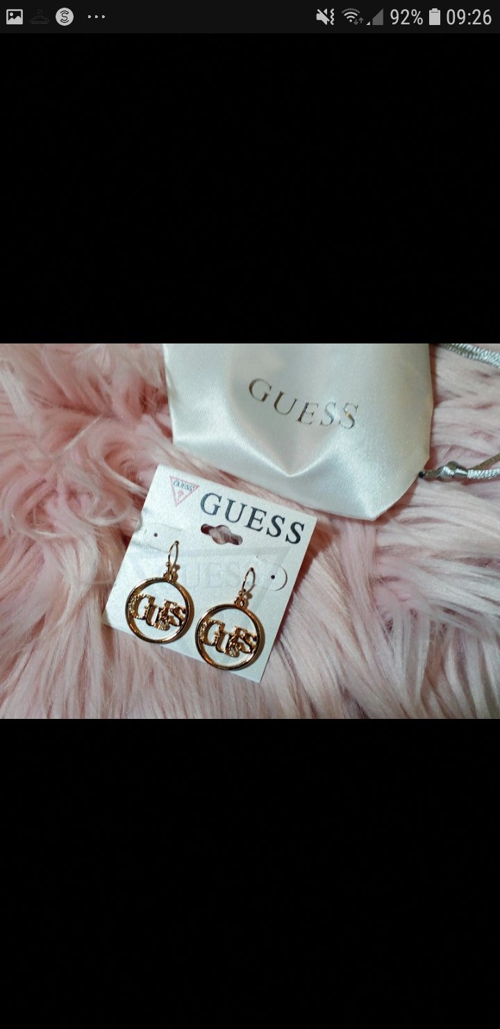NEU! Luxus Designer Guess Ohrhänger Gold mit Zirkonia Steinen besetzt Party Ohrringe