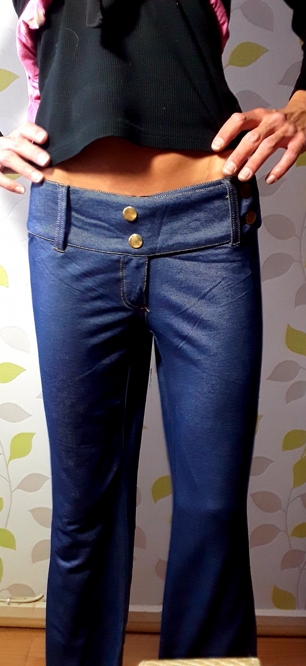 NEU! X-Treme Low KouCla Schlaghose Treggings Gr S 36 Blau Blue Denim Leggings 