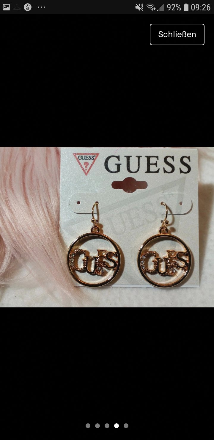 NEU! Luxus Designer Guess Ohrhänger Gold mit Zirkonia Steinen besetzt Party Ohrringe